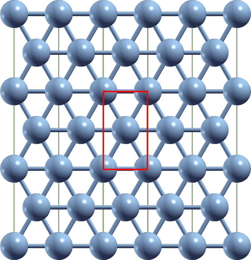 cap=Sketch of a two-atom unit cell in a triangular lattice.,width=0.6\textwidth